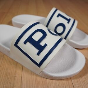 Polo Ralph Lauren Slide White Blue Size 15 D TPU EVA Brand New